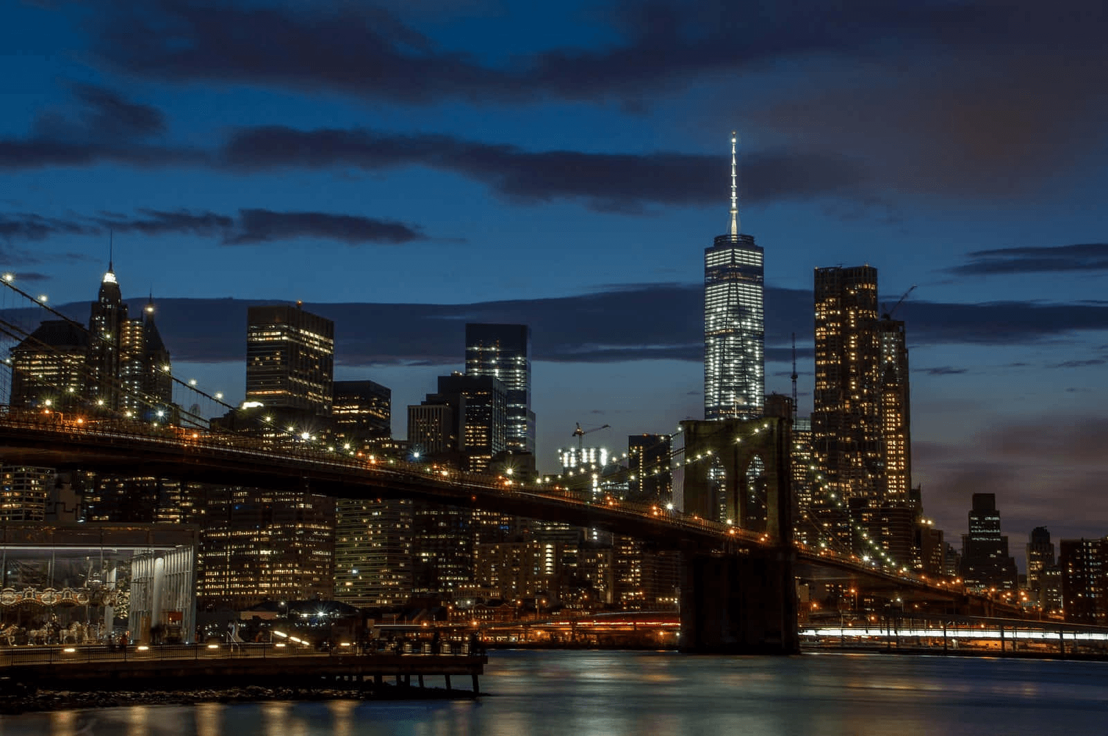 NYC skyline at night